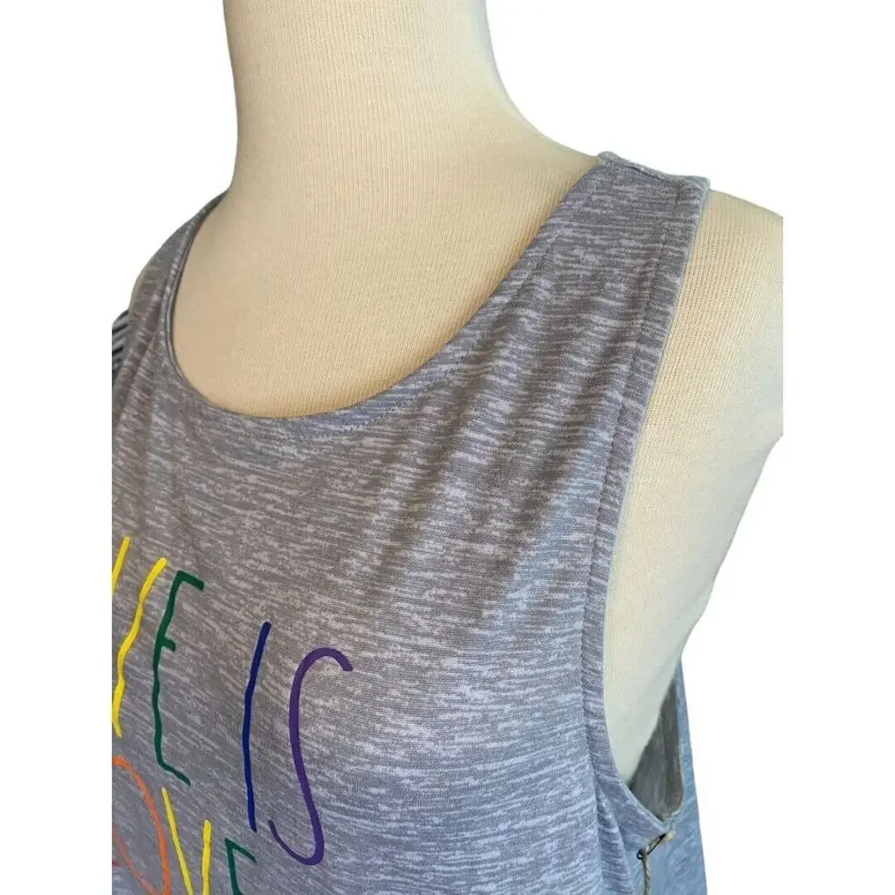 NWT Rae Dunn "Love is Love" Pride Tank Top Medium - Picture 3 of 8